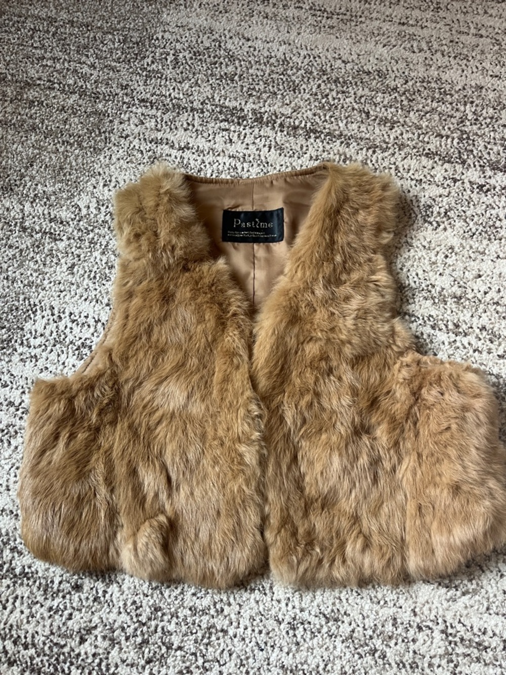 Pastime real Fur Vest in Light Brown, small, kids size